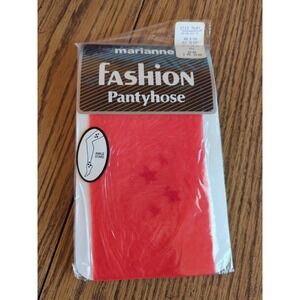 New Vintage Marianne Fashion Pantyhose Size B Red 5'1-5'6 105-145lbs Ankle Stars